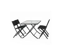 Ensemble table de jardin 130 cm et 4 chaises pliantes MAHON