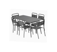 Bergame ensemble table de jardin 160 cm et 6 chaises