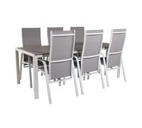 Ensemble Table de Jardin & 6 Chaises Break & Copacabana 205cm Gris