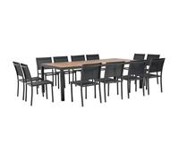 Ensemble table de jardin en céramique effet bois et 12 chaises - Oviala Tivoli