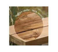 Ensemble table de jardin en teck seychelles + 2 bancs en teck + 2 fauteuils - 10