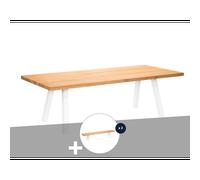 Ensemble table de jardin en teck seychelles + 2 bancs en teck - jardiline