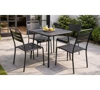 Ensemble table de jardin et chaises Evora de Kocoon : Table rectangulaire de 120 cm / 4 chaises / Gris