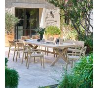 Ensemble table de jardin XENIA + 10 fauteuils TEMEIRA Eucalyptus places - certifié FSC® Hespéride