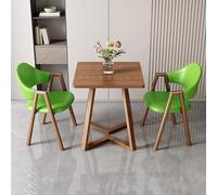 Ensemble table de salle à manger carrée avec table basse et 2 chaises rembourrées en similicuir - Meuble moderne pour cuisine, bureau et salon