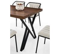 Ensemble table de salle à manger coin repas table en bois chaises 5pcs brun