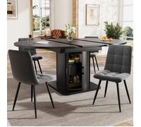 Ensemble table de salle à manger extensible avec 4 chaises,La table est dotée d'un tiroir,Ensemble de table à manger pour4 personnes