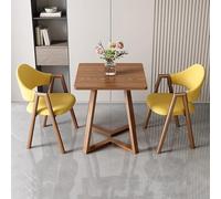 Ensemble table de salle à manger moderne de 61 cm avec 1 table basse et 2 chaises rembourrées en similicuir - Meuble élégant de cuisine et de bureau, plusieurs couleurs disponibles, design peu