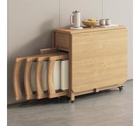 Ensemble table de salle à manger pliable extensible en bois massif avec 4 chaises - Design feuille tombante gain de place pour cuisine, salle à manger ou restaurant - Meuble polyvalent et élégant