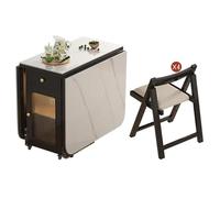 Ensemble table de salle à manger pliante avec 4 chaises, bureau pliable, pas de montage nécessaire, pour cuisine ou salle à manger, finition naturelle, 120 cm