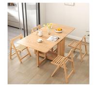 Ensemble table de salle à manger pliante en chêne avec chaises de rangement dissimulées 119,4 cm pour petites cuisines, appartements et bureaux à domicile, finition bois