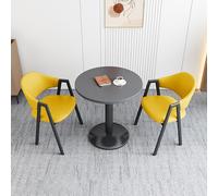Ensemble table de salle à manger ronde et chaises peu encombrantes, table basse de réception et d'affaires pour balcon, salon, bleu