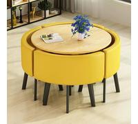 Ensemble table de salle à manger ronde et chaises pour 4 personnes, table basse de salle de conférence, table de négociation professionnelle, table de club et chaises peu encombrantes