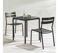 Ensemble table de terrasse 70cm et 2 chaises noir - Oviala Almada