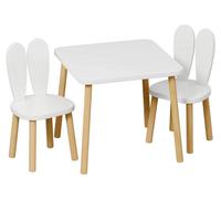 Ensemble table d'enfant avec 2 chaises Ginger Home - Bunny, blanc