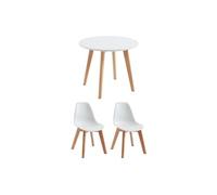 Vente-unique - Ensemble Table Enfant LOULOUNE + 2 chaises LILINOU - Blanc