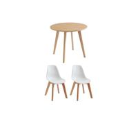 Ensemble table enfant LOULOUNE + 2 chaises LILINOU - Naturel et blanc