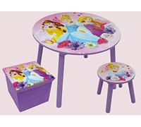 Ensemble Table et 1 tabouret de rangement + 1 tabouret en bois Disney Princesses