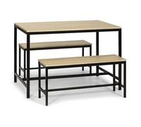 Ensemble Table et 2 bancs Lisboa pour Salle à Manger et Cuisine, Structure métallique