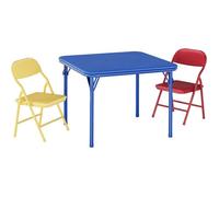 Ensemble table et 2 chaises enfant - LUNSY - pliantes 3 pièces - table carrée rembourrée - Multicolore