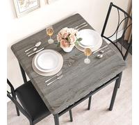 Ensemble Table Et 2 Chaises Gain De Place Table Carrée Design 74x74x76 cm | Bois MDF et Métal,2 Chaises Rembourrées Confortables pour Petite Cuisine et Appartement 2 Personnes, 74x74x76 cm