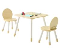 Ensemble table et 2 chaises pour enfants, ensemble table et chaise pour tout-petits avec bords arrondis et plateau à motifs graffiti, bureau en bois pour les activités artistiques, le bricolage, la le