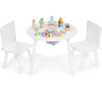 Ensemble table et 2 chaises pour enfants, pieds en pin, blanc