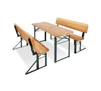Ensemble table et bancs avec dossier pinolino sepp l 110 x p 35 x h 59