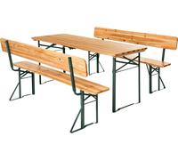 Ensemble table et bancs avec dossiers FRANZ II 3 pièces pliables - marron