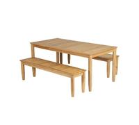 Ensemble table et bancs SAFARI 6 places 180 cm en bois teck FSC