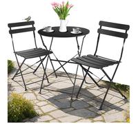 Ensemble table et chaises bistrot pour 2 personnes noir