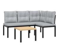 Ensemble table et chaise de jardin Vidaxl metal noir 0 personnes table rectangulaire 55 x 55 cm noir
