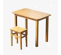 Ensemble table et chaise en bambou - Bureau multifonction pour étude, salle à manger et coiffeuse