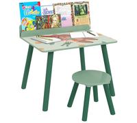 AIYAPLAY Ensemble Table et Chaise Enfant avec Porte-Livres 3-8 Ans Vert | Table pour Enfant, Motifs d'Ours, Chambre à Coucher, Salon, Salle de Classe