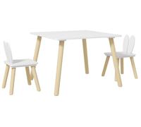 Ensemble table et chaise pour enfants, matériau résistant, montage facile, table 60 x 60 x 44 cm, chaise 26,5 x 26,5 x 47 cm, blanc
