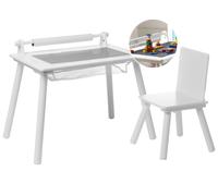 Ensemble Table et Chaise pour Enfants Scandinave en MDF Bois de Pin et Rouleau d
