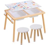Ensemble table et chaise sensorielle pour enfants Table de jeu pour le sable et l'eau avec 2 bacs de rangement
