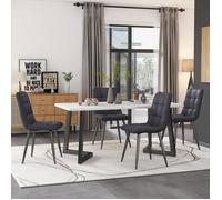 Ensemble table et chaises 117 cm - 4 places - Gris - Rectangulaire