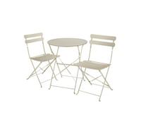 Ensemble table et chaises bistrot Frieda, pliable pour 2 personnes - crème