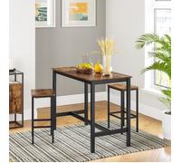 Ensemble Table et Chaises de Bar - VASAGLE - LBT15X - Marron Rustique - Noir - Industriel - Loft