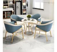 Ensemble table et chaises de bureau commercial, table basse pour salle de conférence, salon (bleu)