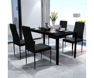 Ensemble table et chaises de cuisine noir haut de Ensemble de table pour salle à manger cinq pièces noir 46181