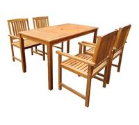 Ensemble table et chaises de jardin en bois d'acacia massif - VIDAXL - 4 personnes - Marron