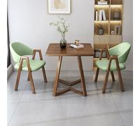 Ensemble table et chaises de salle à manger carrées, comprenant 1 petite table basse, 2 chaises en simili cuir/tissu, adapté aux salles de réception et de réunion, salles à manger, bureaux, balc teal
