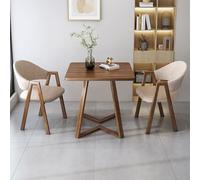 Ensemble table et chaises de salle à manger carrées, comprenant 1 petite table basse, 2 chaises en simili cuir/tissu, adapté aux salles de réception et de réunion, salles à manger, burea khaki fabric