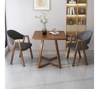 Ensemble table et chaises de salle à manger carrées, comprenant 1 petite table basse, 2 chaises en simili cuir/tissu, adapté aux salles de réception et de réunion, salles à manger, b dark gray fabric