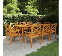 Maison Exclusive - Ensemble de salle à manger d'extérieur 9 pièces en bois massif d'acacia