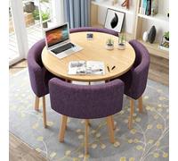 Ensemble table Et Chaises Encastrables Ronde Salle De Réception Basse Table À Manger Pour 4 Personnes De 5 Pièces Diamètre 80 Cm (Color : B1)