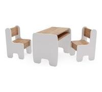 Kobi Ensemble de table et deux chaises pour enfants TIMI – blanc/chêne doré
