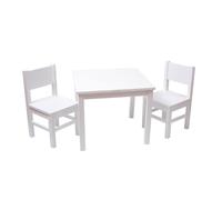Ensemble Table Et Chaises Enfant En Bois 4-7 Ans Blanc TU